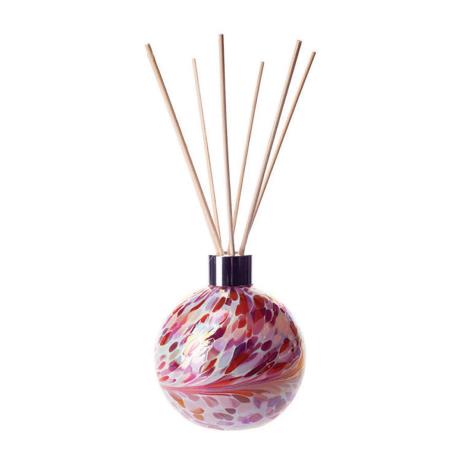 Amelia Art Glass Pink, Peach &amp; White Iridescence Sphere Reed Diffuser