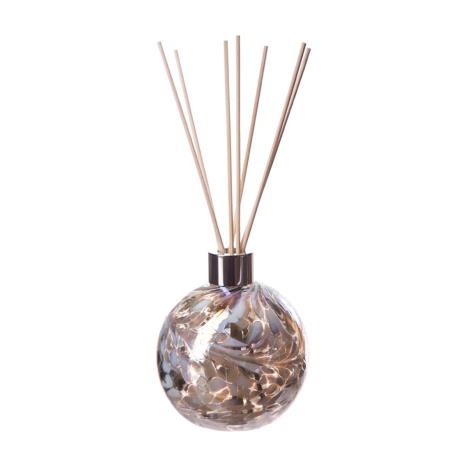 Amelia Art Glass Silver &amp; White Sphere Reed Diffuser