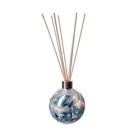 Amelia Art Glass Turquoise &amp; White Sphere Reed Diffuser