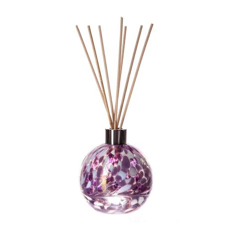 Amelia Art Glass Violet &amp; White Sphere Reed Diffuser