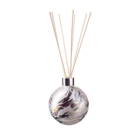 Amelia Art Glass White &amp; Grey Frosted Sphere Reed Diffuser