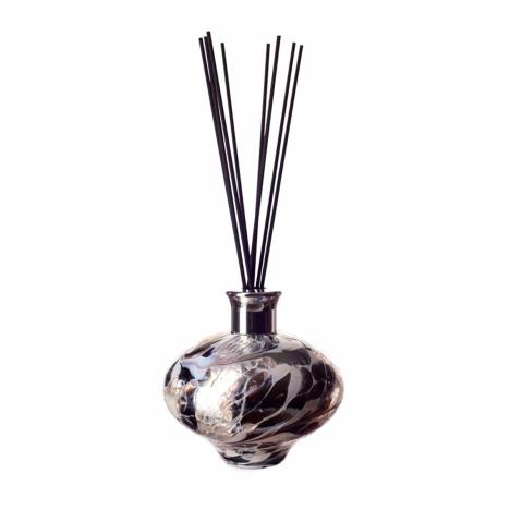 Amelia Art Glass White &amp; Grey Frosted Oval Reed Diffuser
