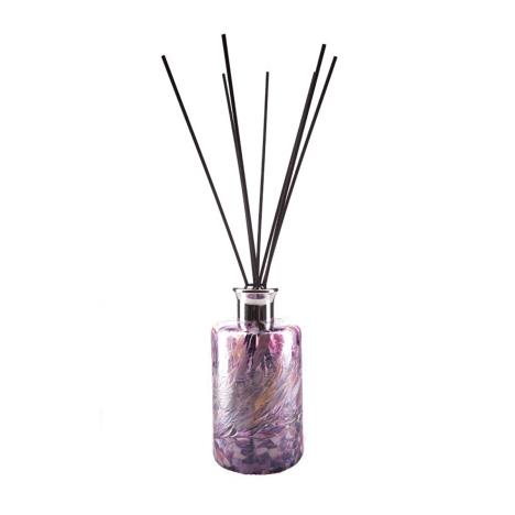 Amelia Art Glass White, Pink &amp; Violet Tall Cylinder Reed Diffuser