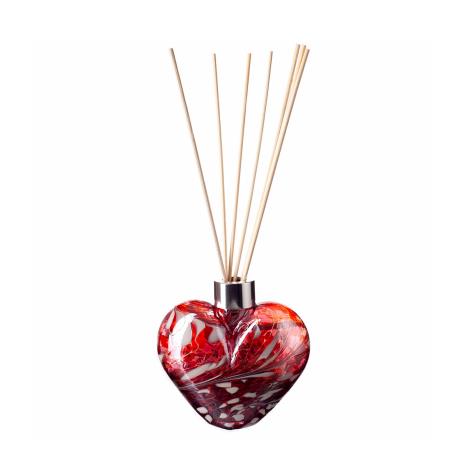 Amelia Art Glass Red, Pink &amp; Violet Heart Reed Diffuser