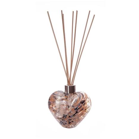 Amelia Art Glass White, Nude &amp; Gold Heart Reed Diffuser