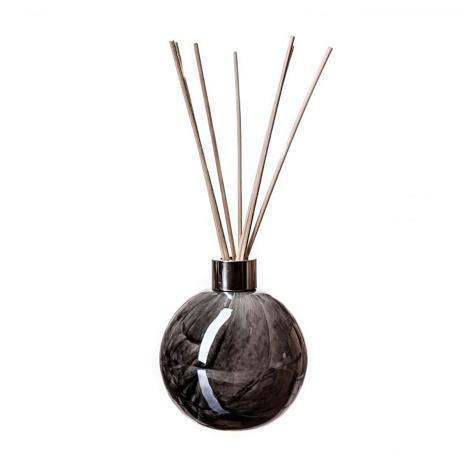 Amelia Art Glass Black Marble Sphere Reed Diffuser