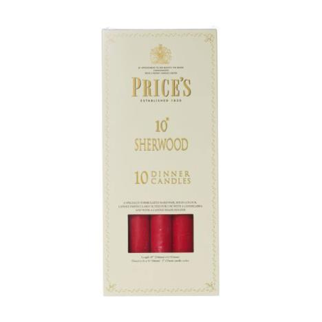 Price&#39;s Sherwood Red Dinner Candles 25cm (Box of 10)