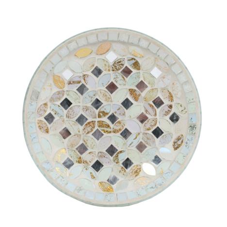 Cream & Gold Metallic Large Candle Plate  £4.04