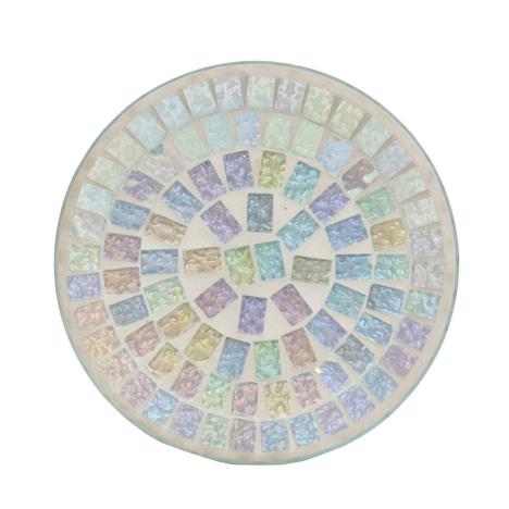 Ice White Lustre Mosaic Large Candle Plate  £4.04