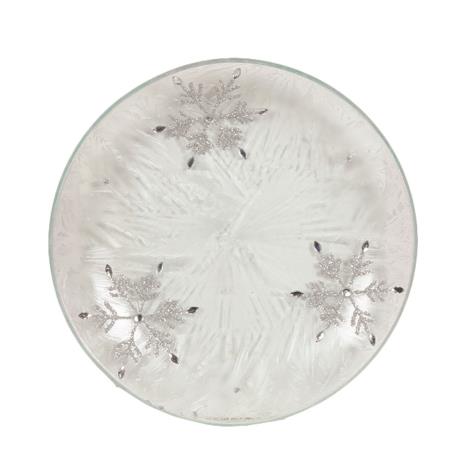 Frosted Snowflake Candle Plate  £4.04