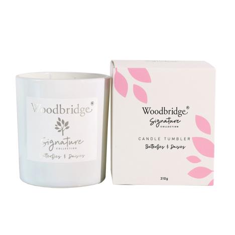 Woodbridge Butterflies on Daisies 2 Wick Boxed Tumbler Candle