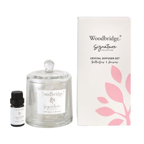 Woodbridge Butterflies on Daisies Crystal Oil Diffuser Set