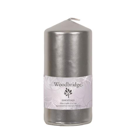 Woodbridge Siler Metallic Pillar Candle 15cm x 7cm  £4.04