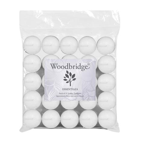 Woodbridge White Unscented Long Burn Tealights (Pack of 25)  £4.04