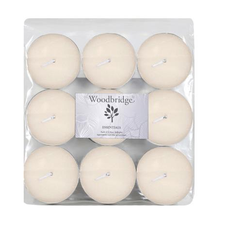Woodbridge Ivory Unscented Maxi Tealights (Pack of 9)  £3.59